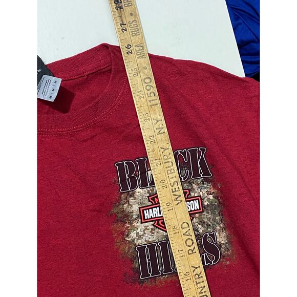 Harley-Davidson Black Hills Rapid City SD T-Shirt Red Graphic Tee Size Medium - Picture 3 of 11